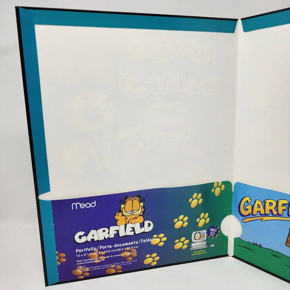 Vtg 1999 New Garfield the Cat & Odie Dog Bad Boys Wrestling School Pocket Folder